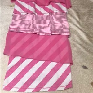 A pink and white dress